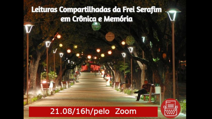 Dia 21 de agosto, às 16h, pelo Zoom