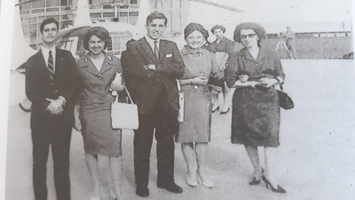 No Palácio da Alvorada: Pedro Luiz, Márcia Kubitschek, Hugo, Maria Estela Kubitschek e embaixatriz Regina Napoleão