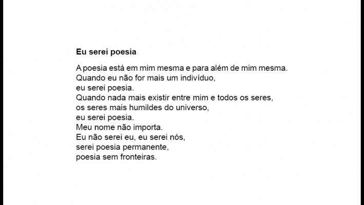 Eu serei poesia