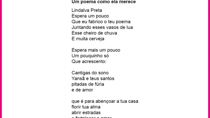 Um poema como ela merece