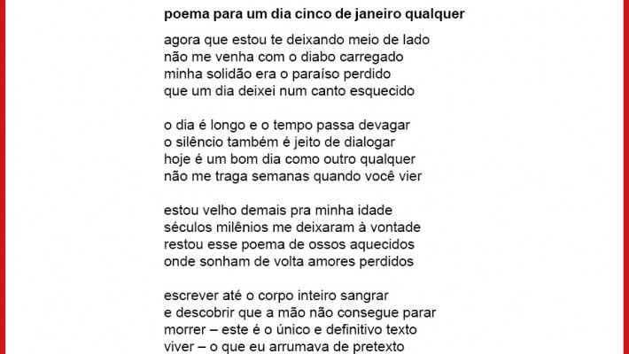 poema para um dia cinco de janeiro qualquer