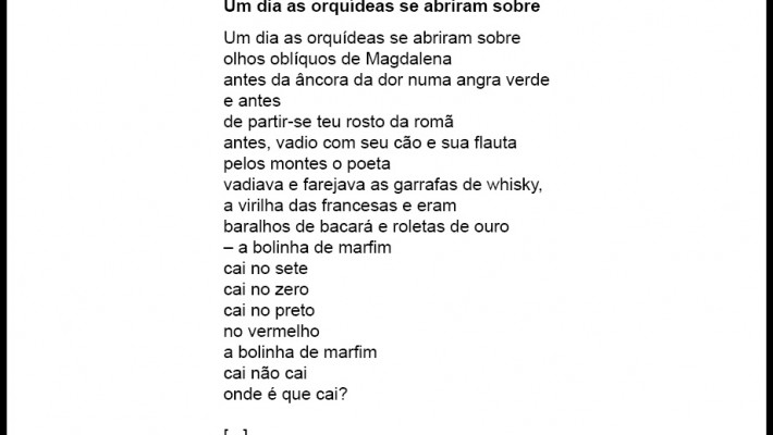 Um dia as orquídeas se abriram sobre (excerto)