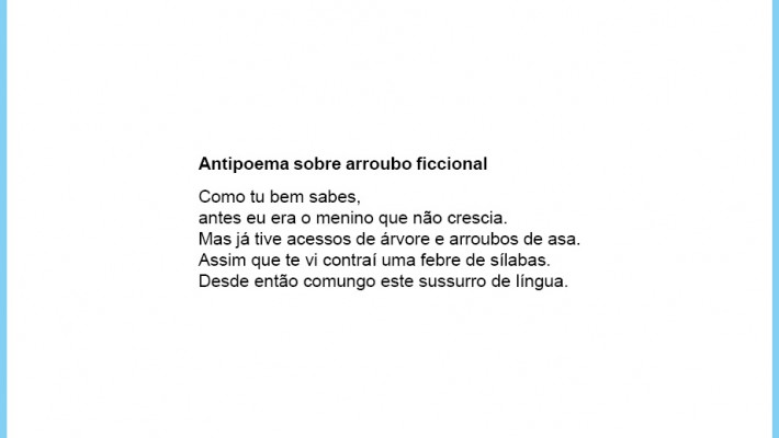 Antipoema sobre arroubo ficcional