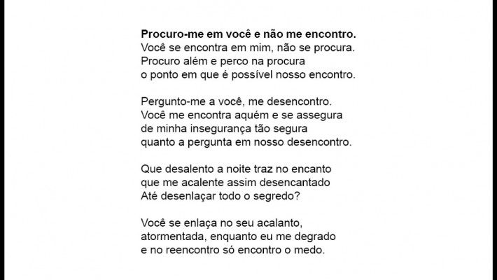 Procure-me em você e não me encontro