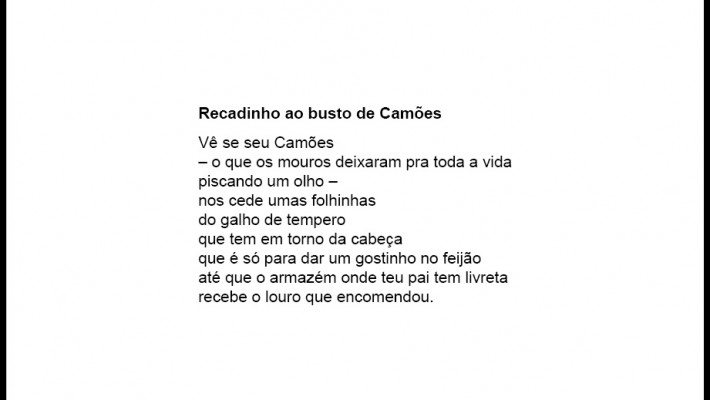 Recadinho ao busto de Camões