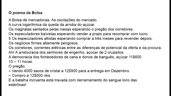 O poema da Bolsa