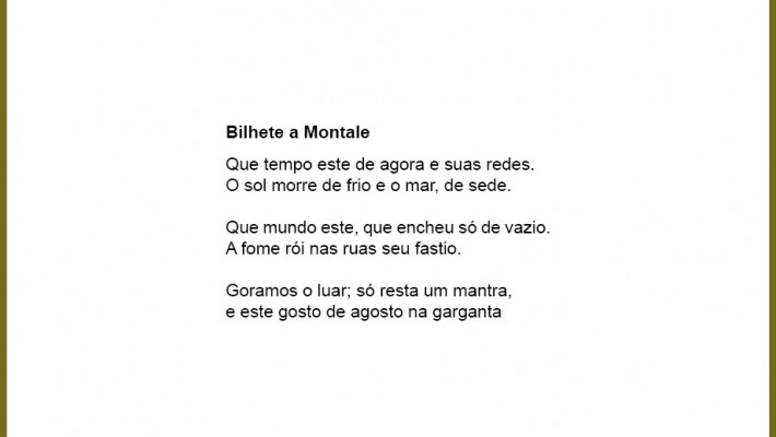Bilhete a Montale