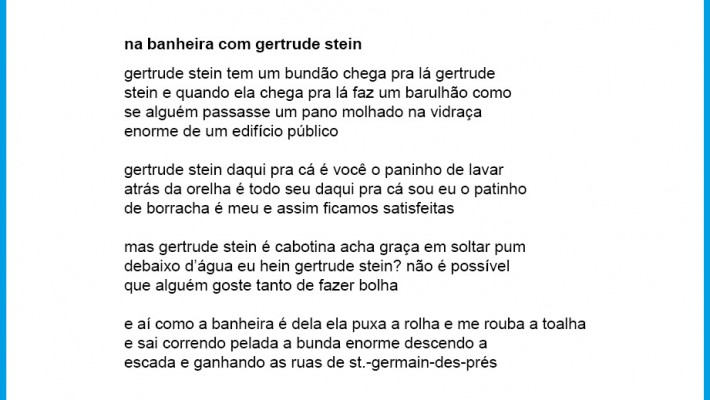 na banheira com gertrude stein