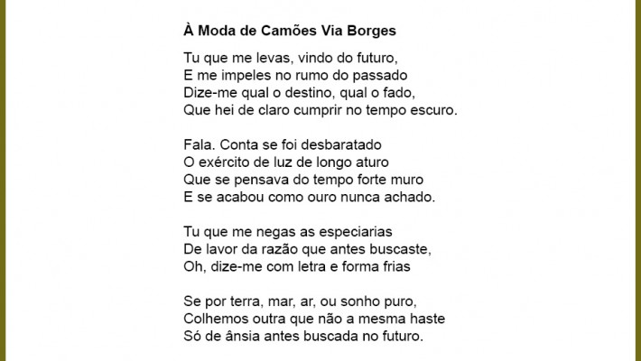 À Moda de Camões Via Borges