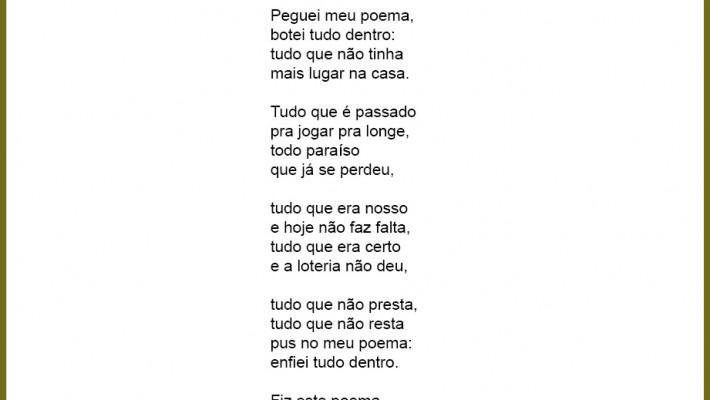 Poema para jogar fora