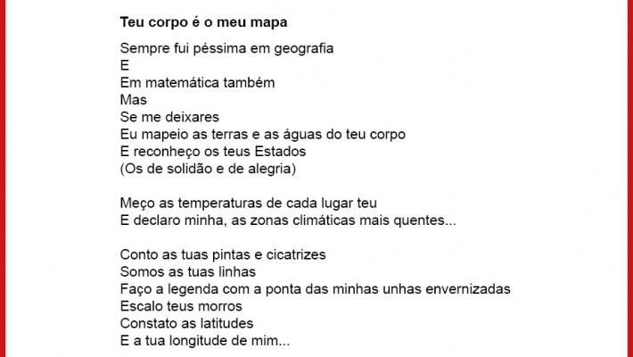Teu corpo é o meu mapa