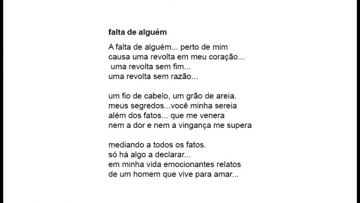 falta de alguém