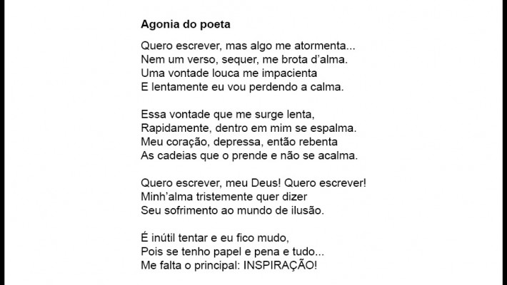 Agonia do poeta