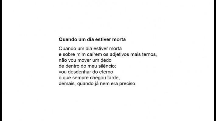 Quando um dia estiver morta