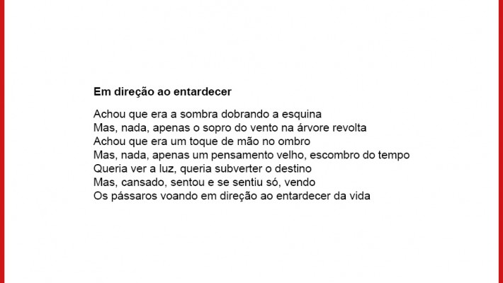Em direção ao entardecer