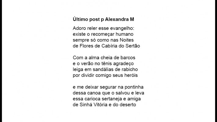 Último post p Alexandra M