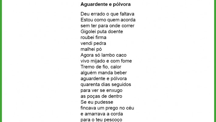 Aguardente e pólvora