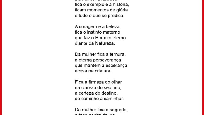 Da mulher a luta fica