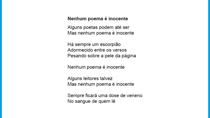 Nenhum poema é inocente