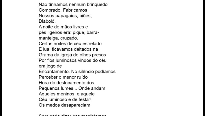 O menino e o povoado [Não tínhamos nenhum brinquedo]