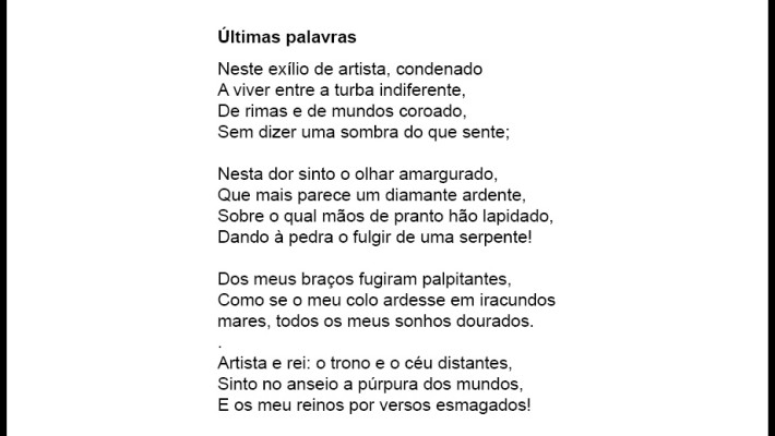 Últimas palavras