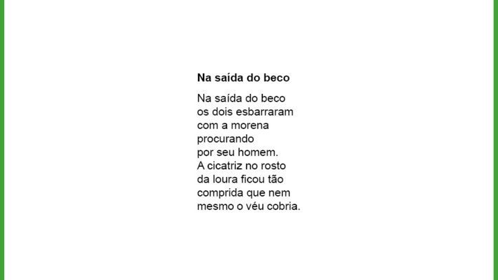 Na saída do beco