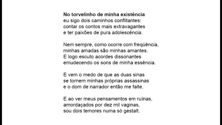 No torvelinho da minha existência