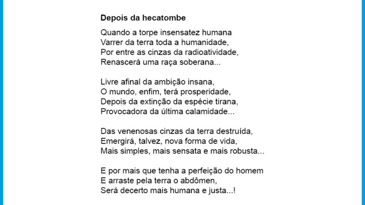 Depois da hecatombe