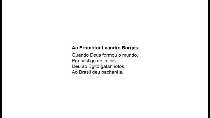 Ao Promotor Leandro Borges