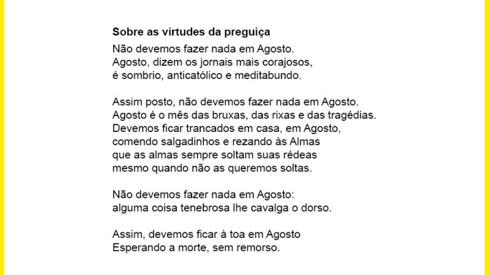 Sobre as virtudes da preguiça