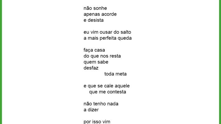 hoje temos poesia