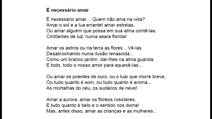 É necessário amar