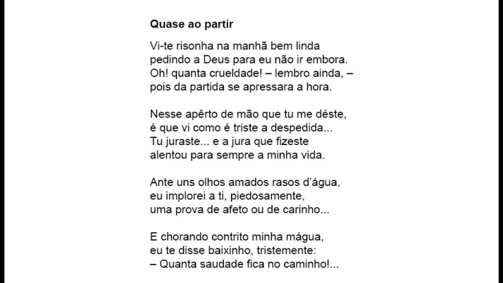 Quase ao partir