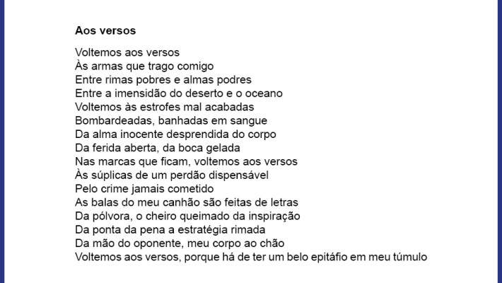 Aos versos
